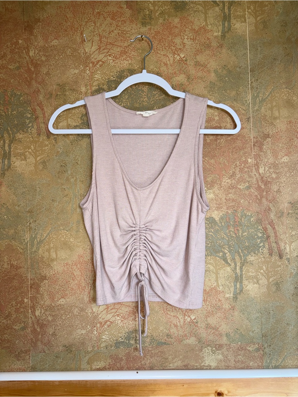 LA Hearts | Pink Ribbed Cinched TankTop